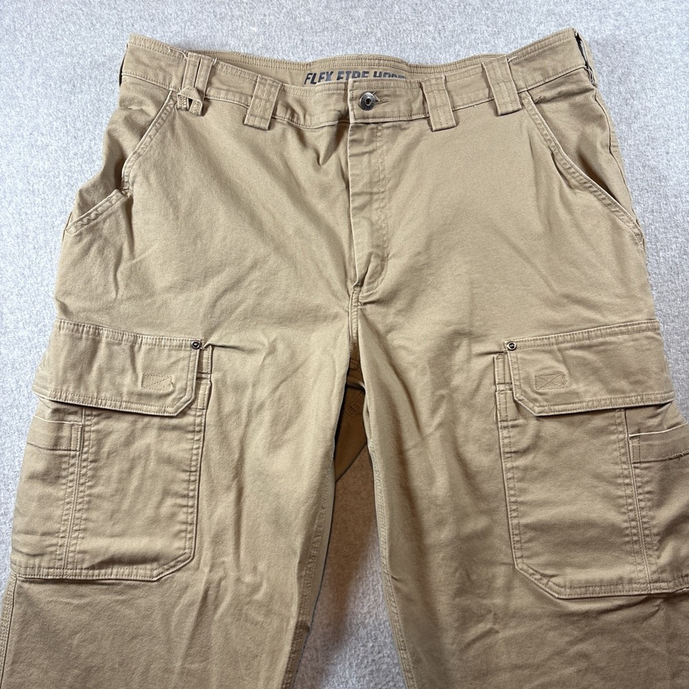 Duluth Trading Flex Fire Hose Men's 42x30 Cargo Khaki Pants Outdoor Work Canvas - Picture 2 of 10